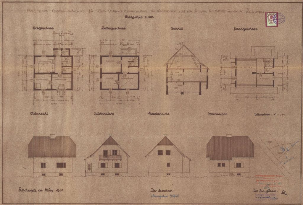 Bauplan aus dem Jahr 1955